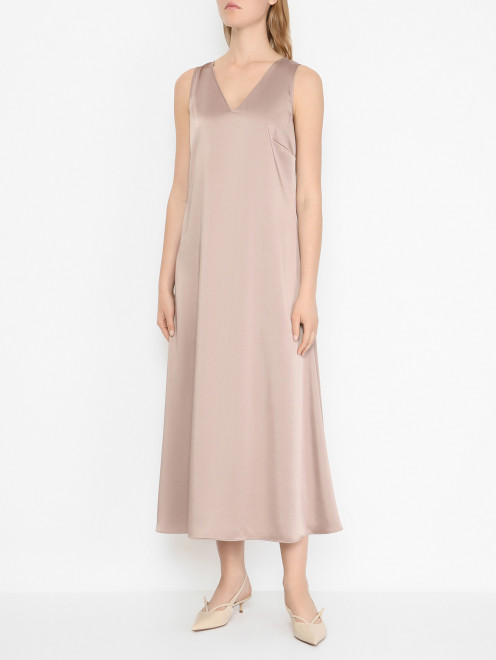 Атласное платье-миди Weekend Max Mara - МодельВерхНиз