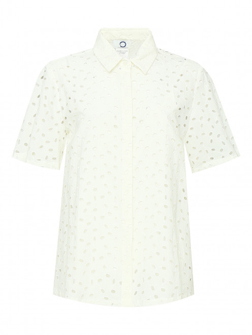 Хлопковая блуза с вышивкой Marina Rinaldi - Общий вид