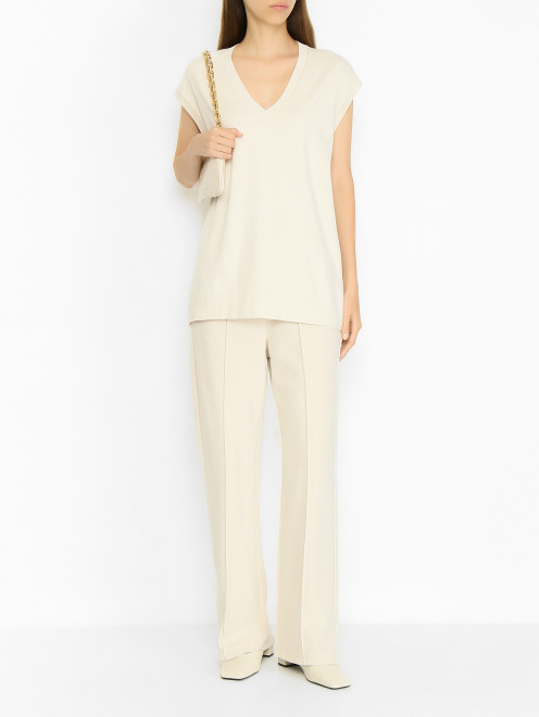 Жилет трикотажный из смесовой вискозы Weekend Max Mara - МодельОбщийВид