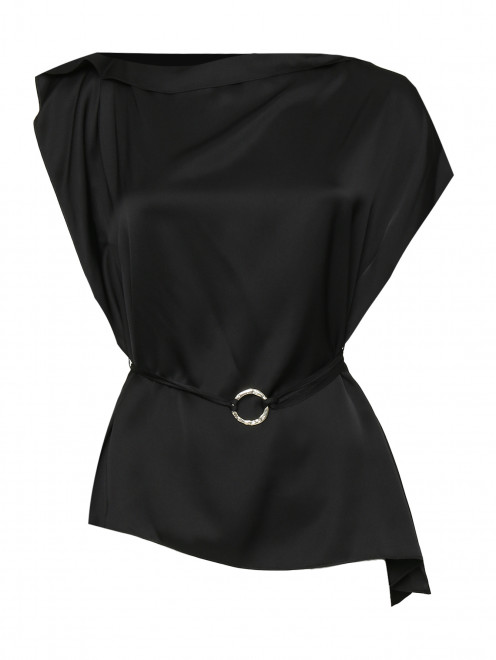Блуза из шелка с тонким поясом Ellassay - Общий вид
