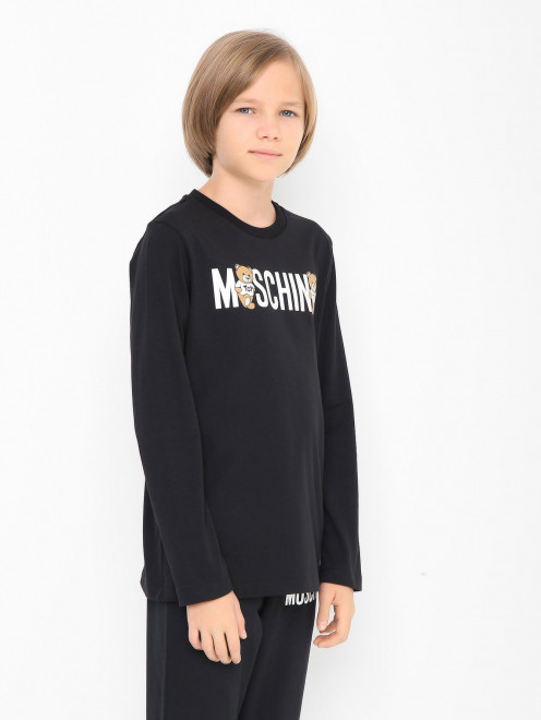 Лонгслив из хлопка с принтом Moschino - МодельВерхНиз