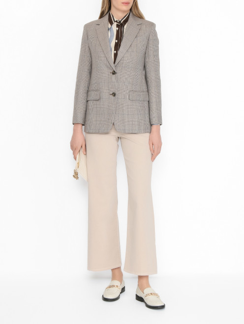 Жакет из шерсти с узором клетка Weekend Max Mara - МодельОбщийВид