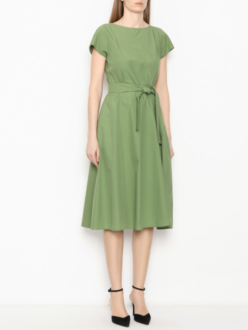 Однотонное платье из хлопка Weekend Max Mara - МодельВерхНиз