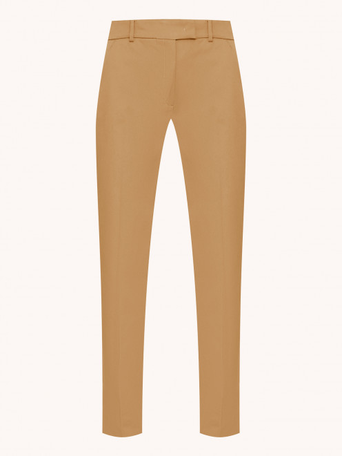 Однотонные брюки прямого фасона из хлопка Luisa Spagnoli - Общий вид