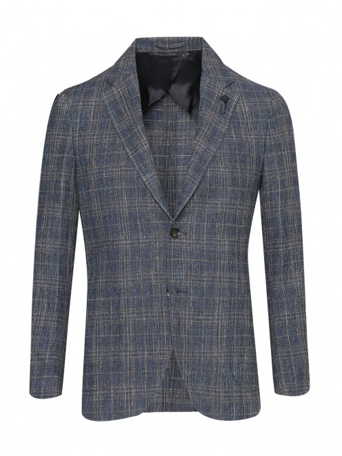 Пиджак однобортный из шерсти и хлопка LARDINI - Общий вид