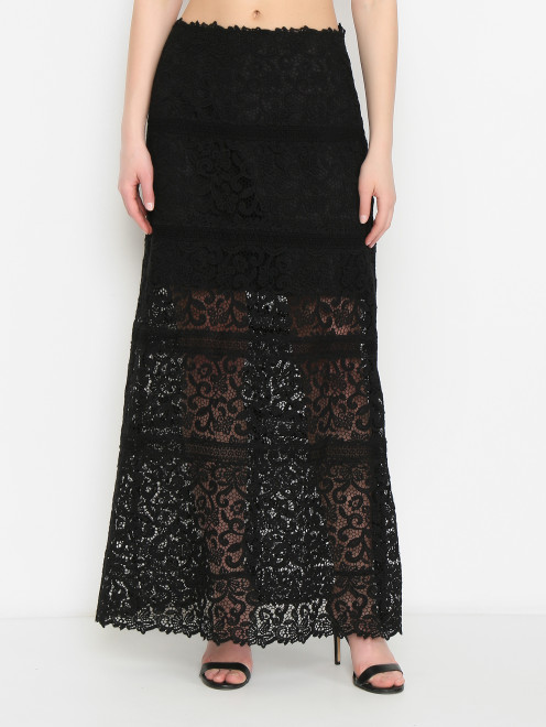Юбка-макси из хлопка с вышивкой Ermanno Scervino - МодельВерхНиз