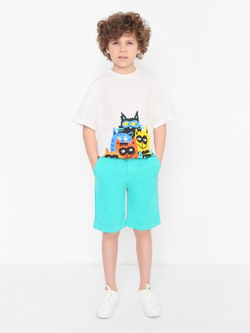 Шорты из денима на резинке Stella McCartney kids - МодельОбщийВид