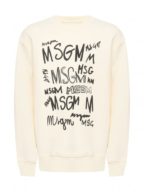 Толстовка из хлопка с принтом MSGM - Общий вид