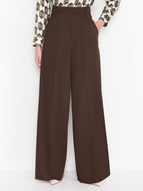 Брюки из шерсти с карманами Weekend Max Mara - МодельВерхНиз