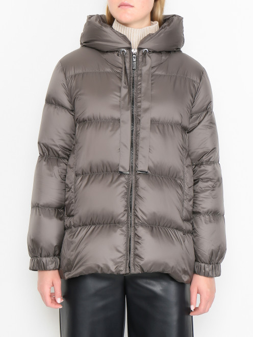 Пуховик на молнии с капюшоном Max Mara - МодельВерхНиз