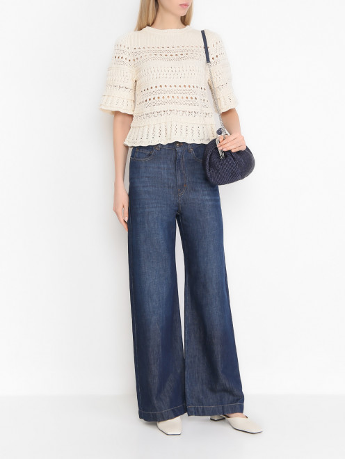 Джемпер из хлопка с короткими рукавами Weekend Max Mara - МодельОбщийВид