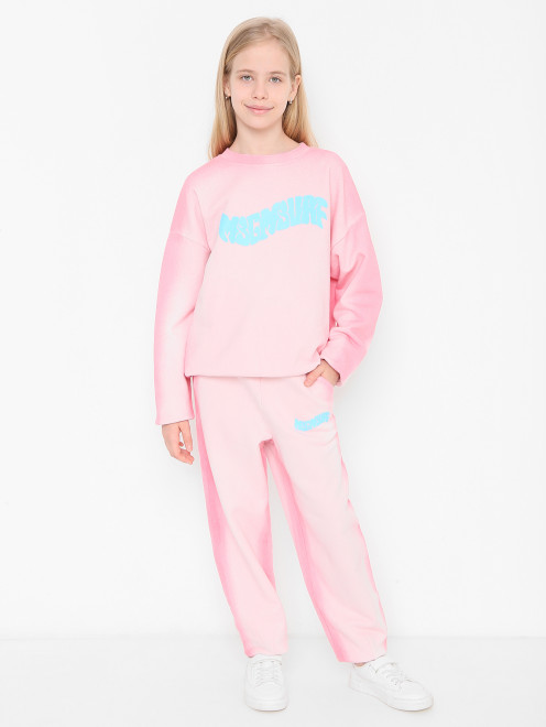 Брюки из хлопка с принтом MSGM - МодельОбщийВид