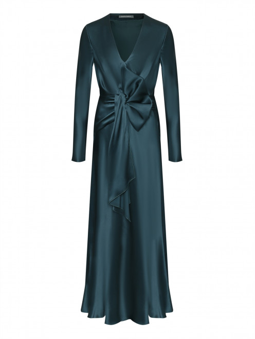 Атласное платье с декоративным узлом Alberta Ferretti - Общий вид