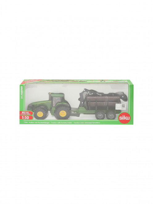 Трактор John Deere с прицепом для бревен (1:50) Siku - Обтравка1