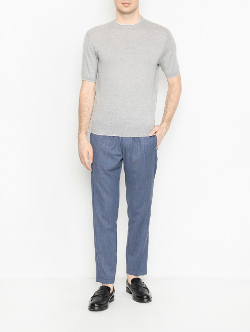 Футболка с круглым вырезом из хлопка Doriani Cashmere - МодельОбщийВид