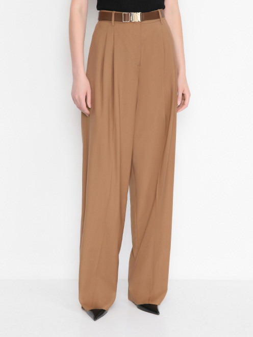 Брюки из шерсти с ремнем Max Mara - МодельВерхНиз