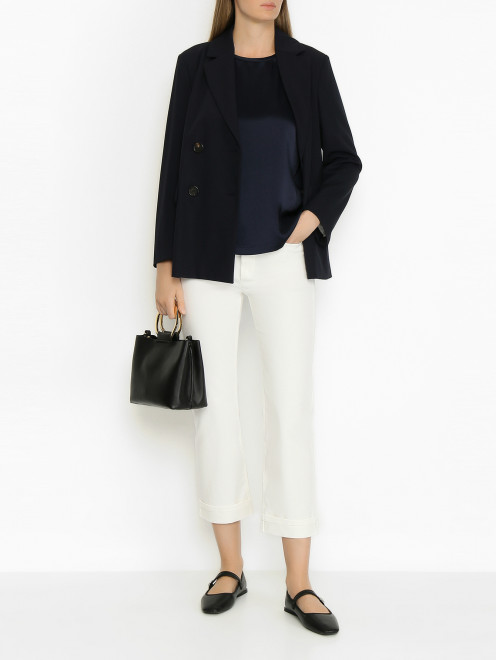 Атласный топ с короткими рукавами Max Mara - МодельОбщийВид