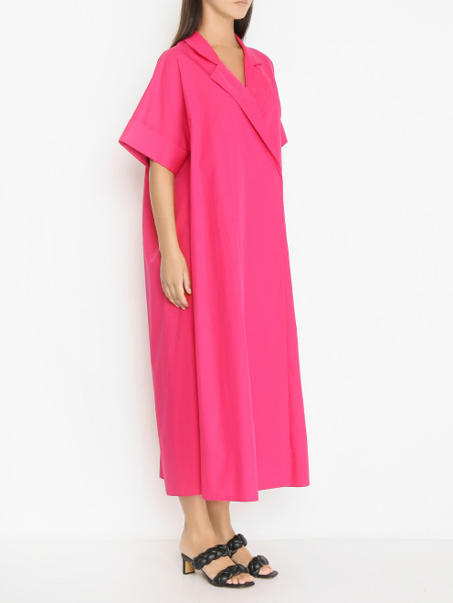 Платье из хлопка с V-образным вырезом Marina Rinaldi - МодельВерхНиз