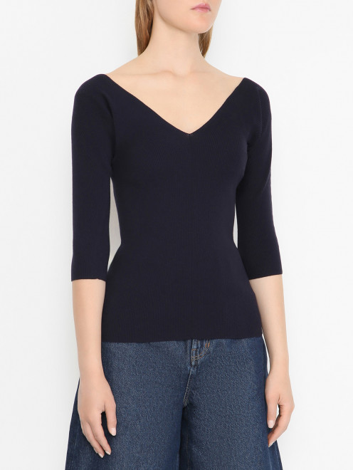 Джемпер в рубчик с рукавами 3/4 Weekend Max Mara - МодельВерхНиз