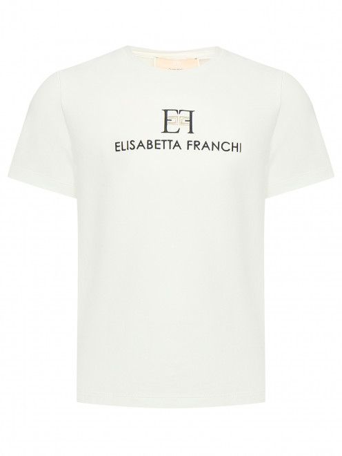 Футболка из хлопка с логотипом Elisabetta Franchi - Общий вид