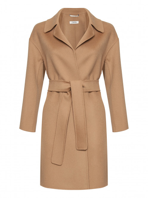 Пальто из шерсти с поясом Max Mara - Общий вид