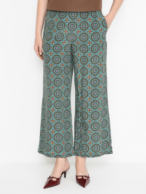 Укороченные брюки из шелка Weekend Max Mara - МодельВерхНиз
