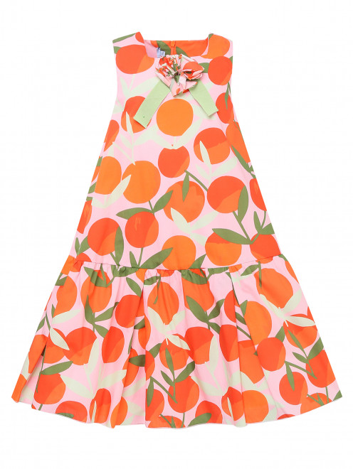 Платье из хлопка декорированное цветком MiMiSol - Общий вид