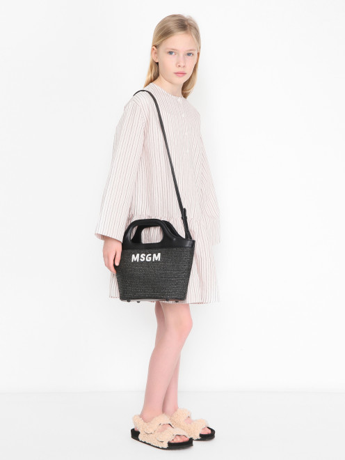 Сумка из соломы с логотипом MSGM - МодельВерхНиз