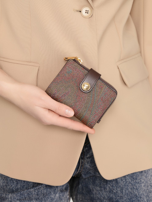 Кошелек с узором пейсли на молнии Etro - МодельОбщийВид