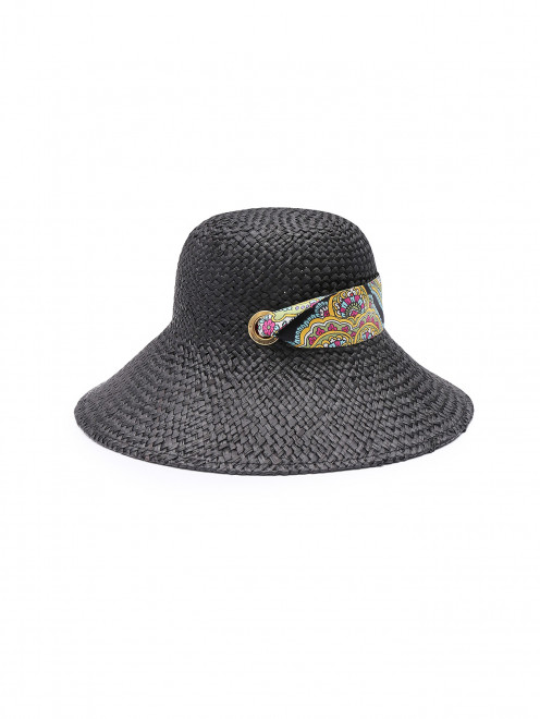 Плетеная шляпа с лентой Etro - Общий вид