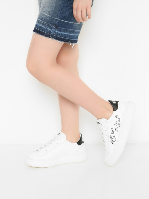 Кеды из кожи с логотипом MSGM - МодельВерхНиз