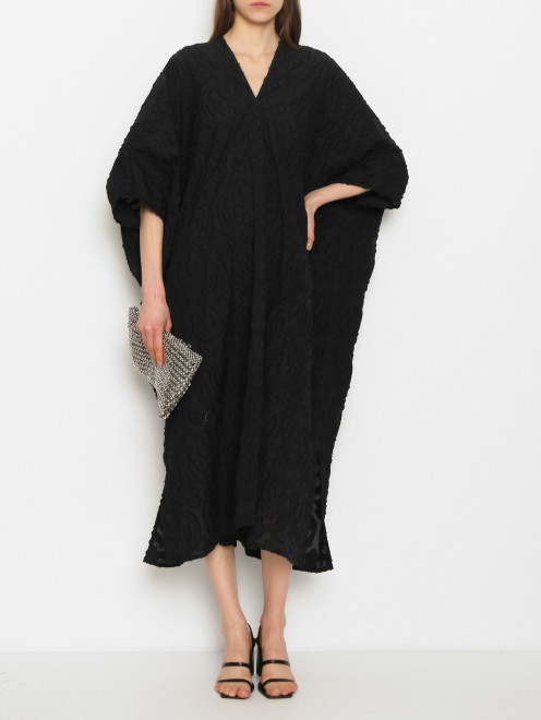 Платье из хлопка свободного кроя с узором Lorena Antoniazzi - МодельОбщийВид