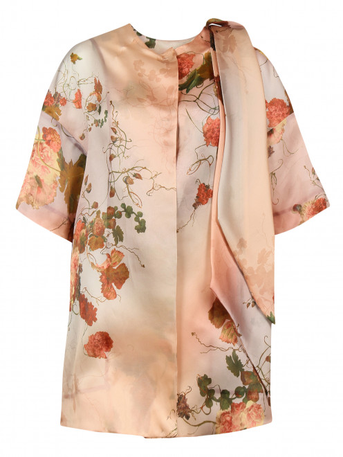 Легкое пальто из шелка с цветочным узором Antonio Marras - Общий вид