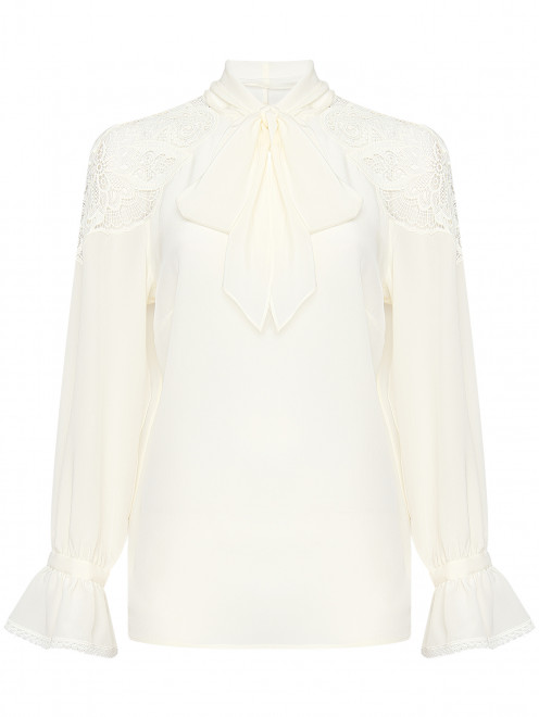 Блуза из шелка с кружевной вышивкой Luisa Spagnoli - Общий вид