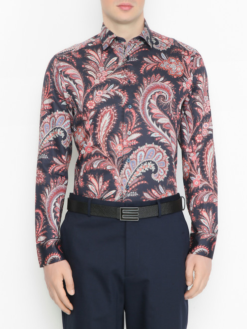 Рубашка из хлопка с узором пейсли Etro - МодельВерхНиз