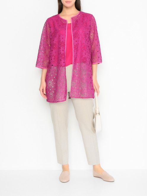 Полупрозрачная блуза с вышивкой Marina Rinaldi - МодельОбщийВид
