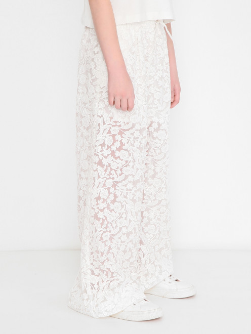 Брюки из кружева на резинке Ermanno Scervino Junior - МодельВерхНиз