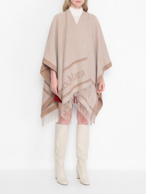 Пончо из шерсти с логотипом Max Mara - МодельВерхНиз