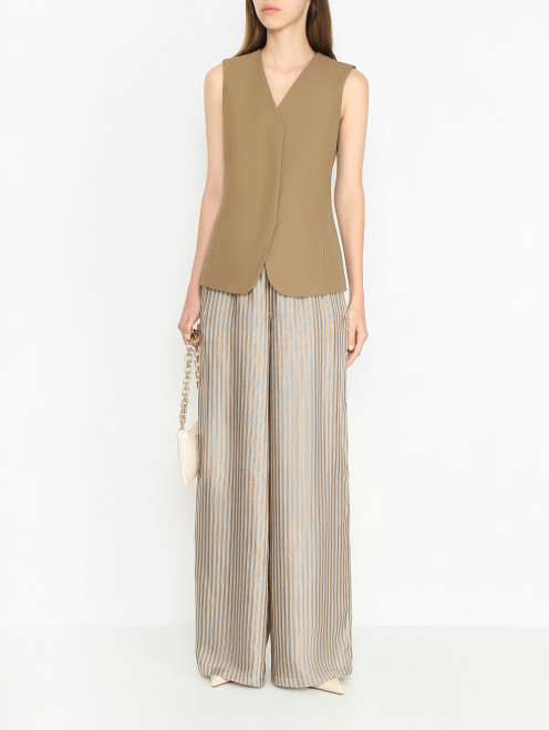 Жилет из хлопка с потайными пуговицами Max Mara - МодельОбщийВид