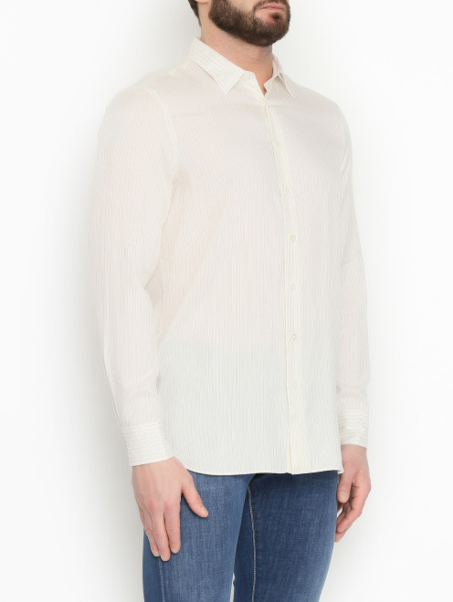 Рубашка из хлопка с узором полоска LARDINI - МодельВерхНиз