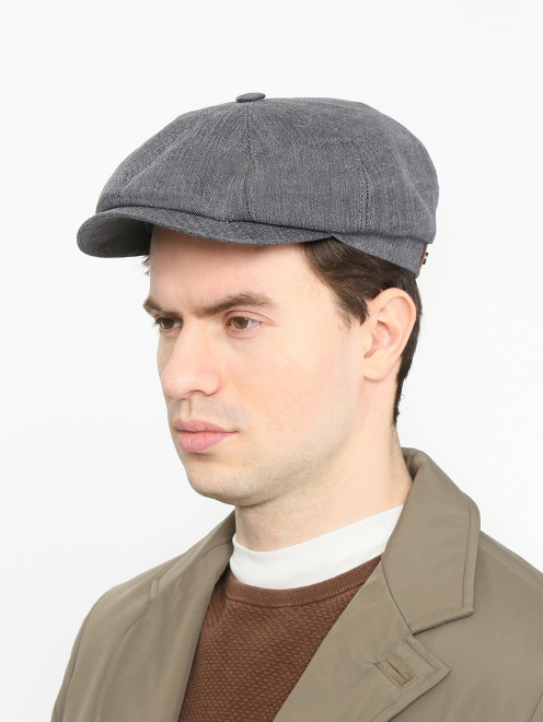 Однотонная кепка из льна Stetson - МодельОбщийВид