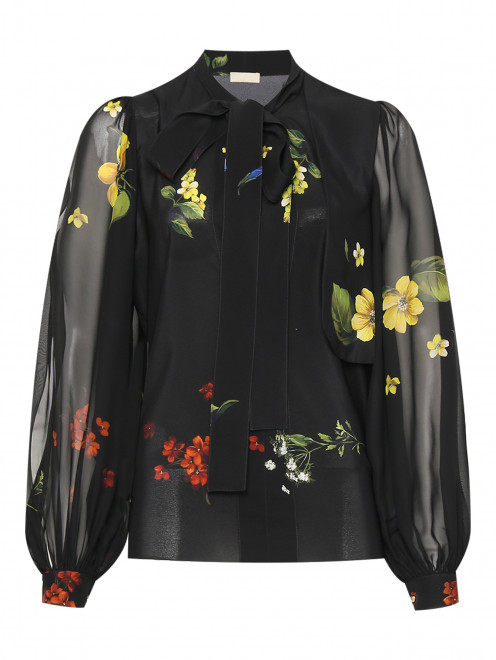 Блуза из шелка с цветочным узором Elie Saab - Общий вид