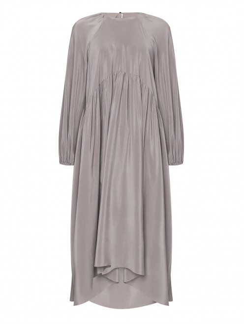 Платье свободного кроя с рукавами-фонариками из шелка Koko - Общий вид