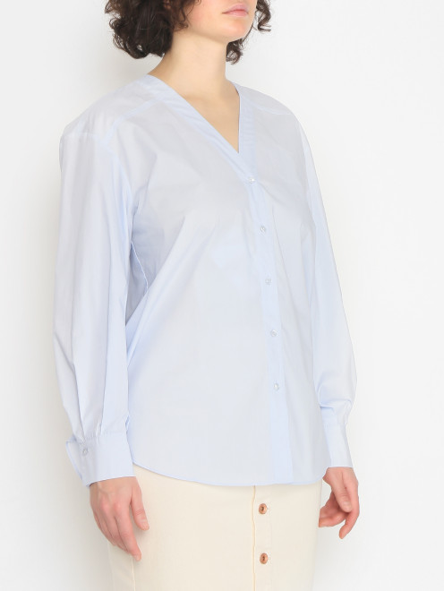 Блуза из хлопка на пуговицах Persona by Marina Rinaldi - МодельВерхНиз