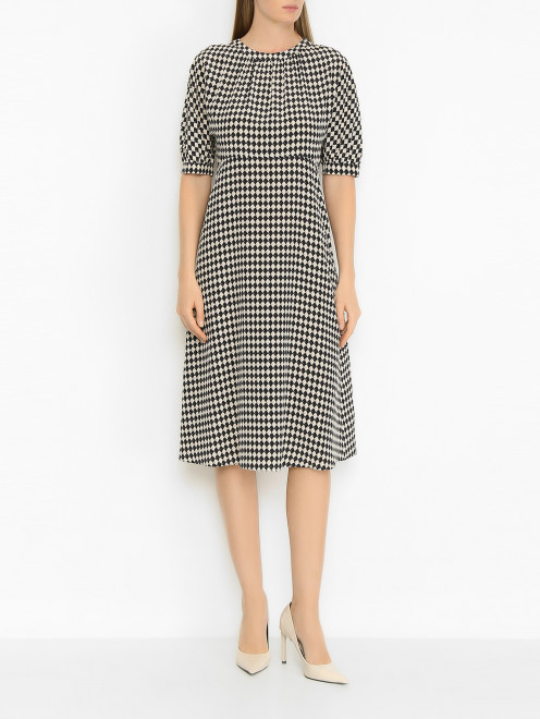 Платье из шелка с узором Max Mara - МодельВерхНиз