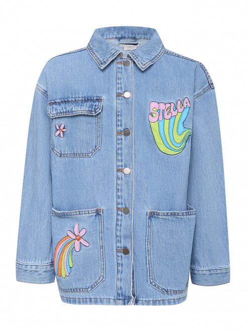 Джинсовая куртка с вышивкой Stella McCartney kids - Общий вид