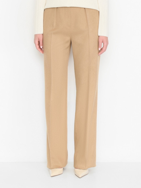 Брюки из шерсти с защипами Max Mara - МодельВерхНиз