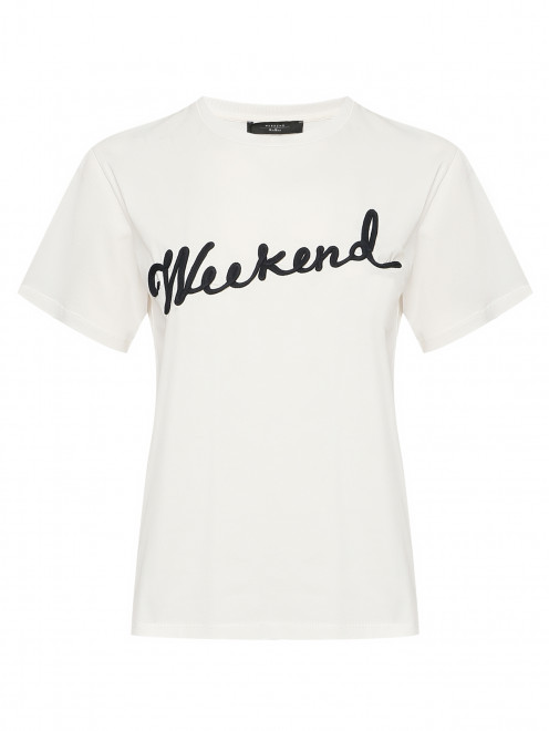 Футболка из хлопка с аппликацией Weekend Max Mara - Общий вид
