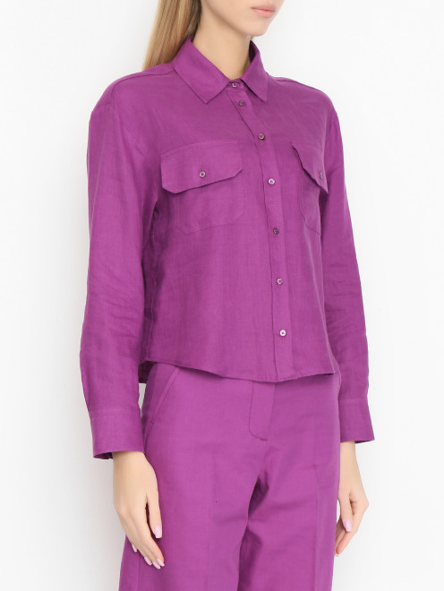 Блуза из льна с накладными карманами Weekend Max Mara - МодельВерхНиз