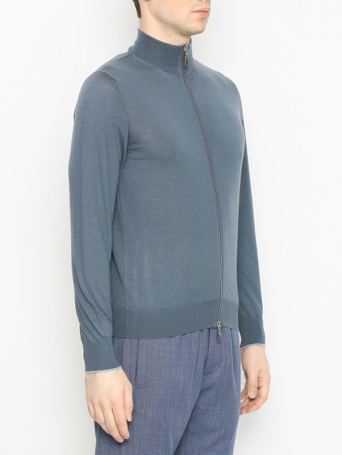Кардиган на молнии из шерсти и шелка Doriani Cashmere - МодельВерхНиз
